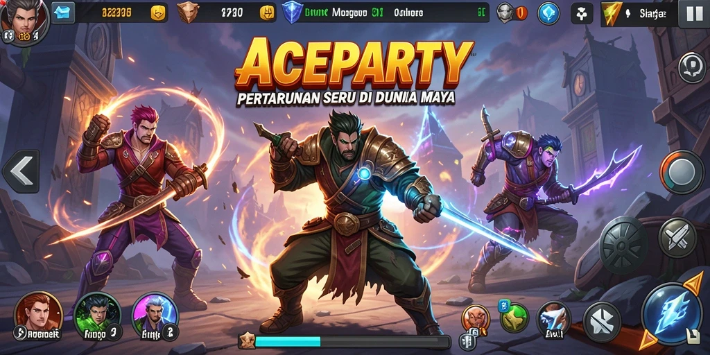 Gameplay intens di ACEPARTY menampilkan pertarungan epik yang mengasyikkan.