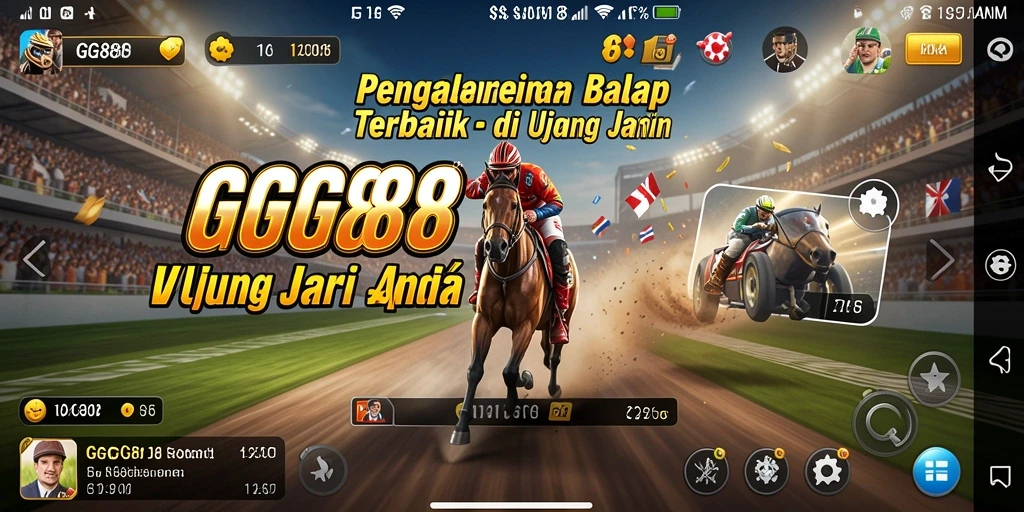 Tangkapan layar gameplay GGG888 menampilkan aksi balapan yang mendebarkan.