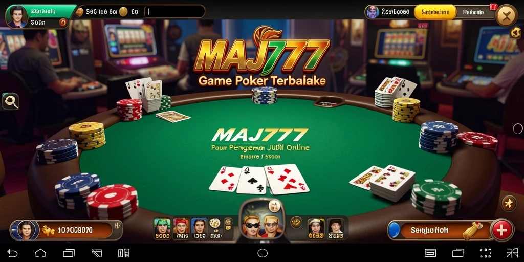 Tampilan gameplay poker yang seru dan menantang di MAJ777.