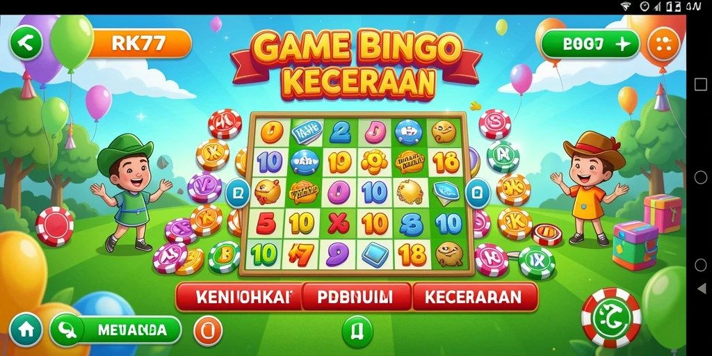 Gameplay seru Bingo di RK77 dengan banyak hadiah.