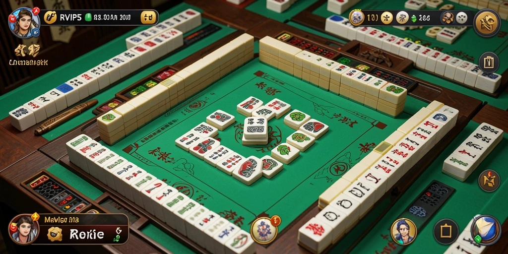 Tampilan gameplay Mahjong di RVIP5 yang menakjubkan.