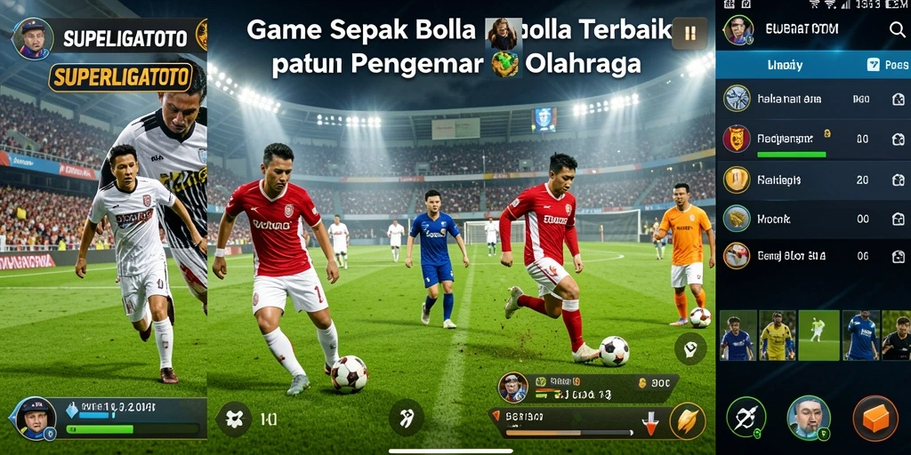 Gameplay SUPERLIGATOTO yang seru dan menyenangkan saat bermain sepak bola.