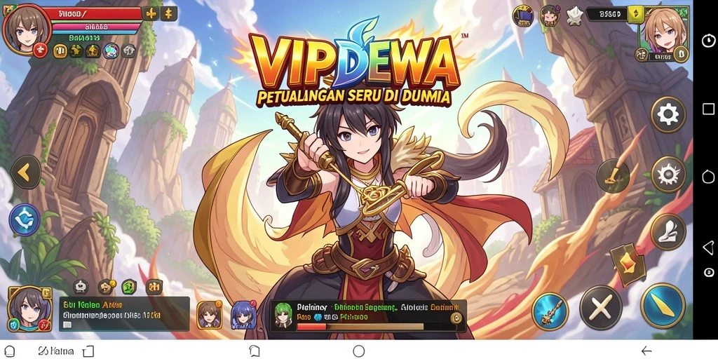 Screenshot utama VIPDEWA yang menunjukkan karakter anime dalam aksi.